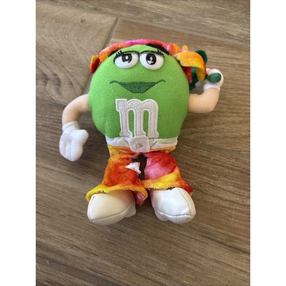 M&M's Peace Child‎ Female Heels Green Promo Plush 2003 Nanco Hippie Boho  '90s